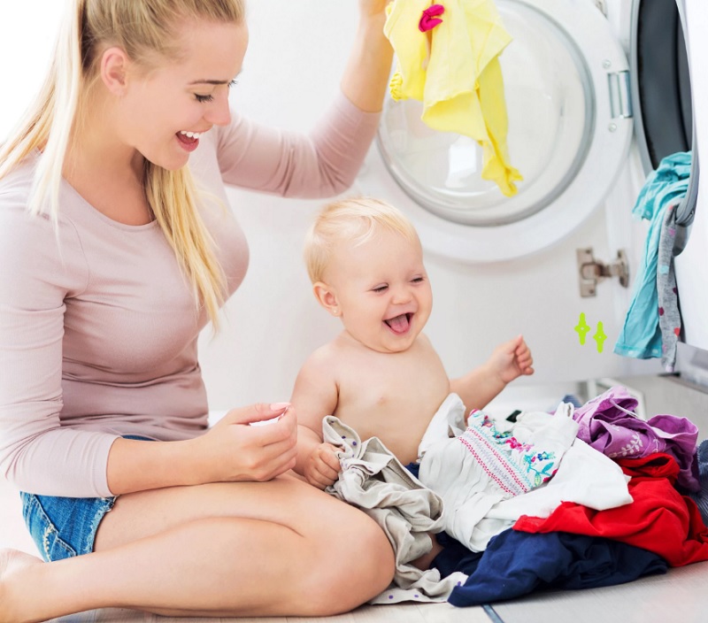 Spălarea la domiciliu a hainelor copiilor